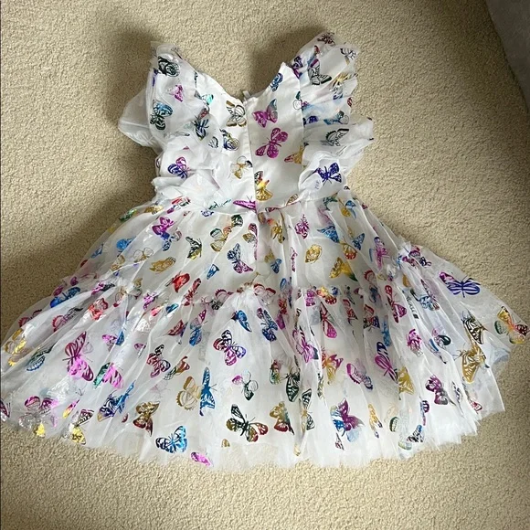 NWT Lola + The Boys Tulle Multicolor Butterfly Dress - Picture 3 of 3